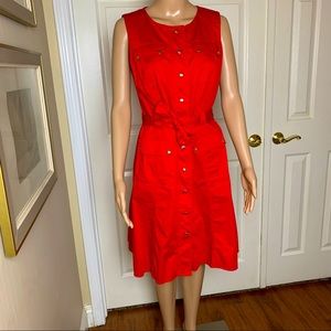 Calvin Klein Denim Snap Close Dress Pockets Sz 10